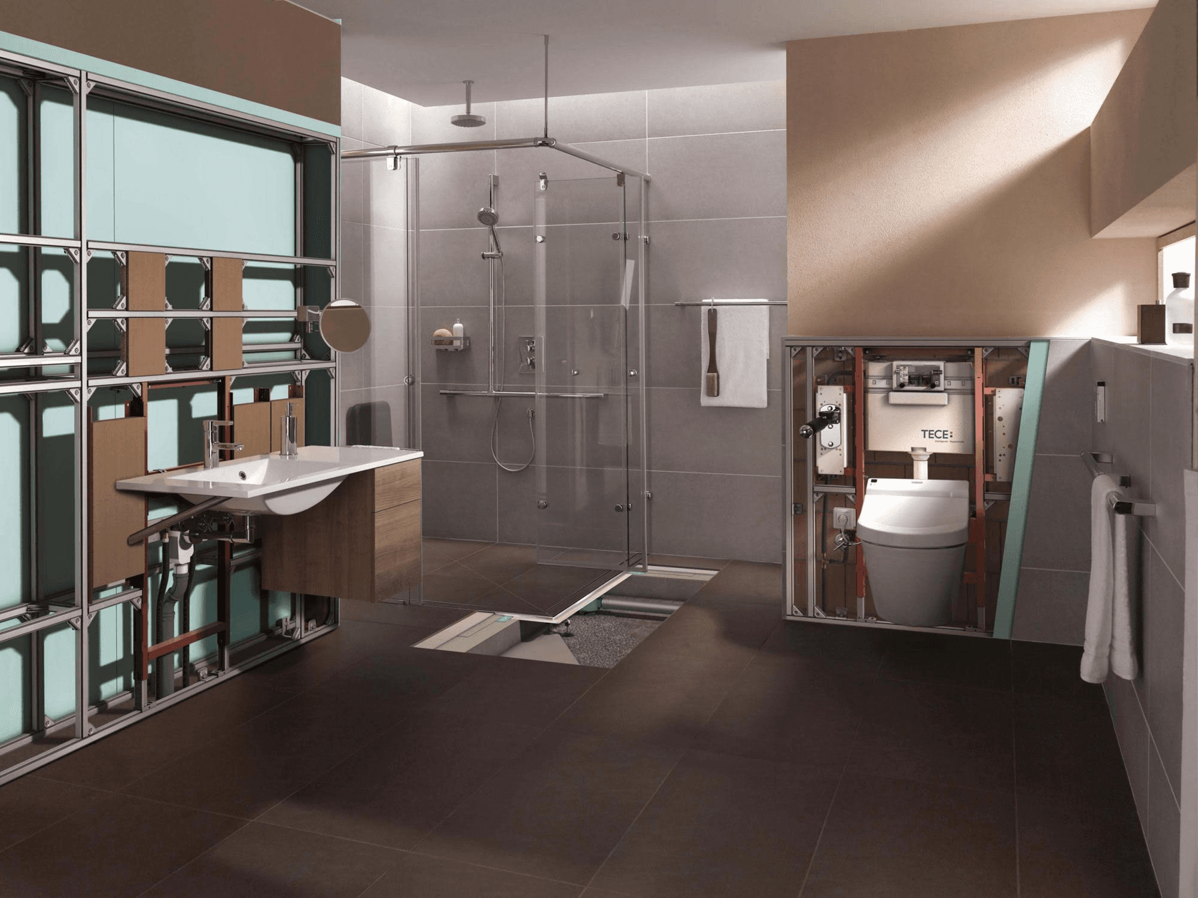 Элитная ванная 12 м² в Алматы: TECE Drainline, TECElux, TOTO NEOREST от SAMP.KZ